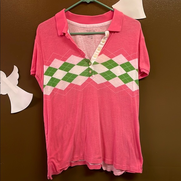 Gap Pink Argyle Polo Shirt - Picture 1 of 3